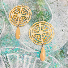 Load image into Gallery viewer, Open Mandala Upcycled Tin Earrings
