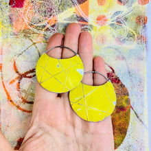 Load image into Gallery viewer, Silver Lined Sunny Circles Upcycled Tin Earrings
