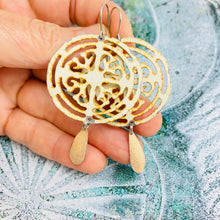 Load image into Gallery viewer, Open Mandala Upcycled Tin Earrings