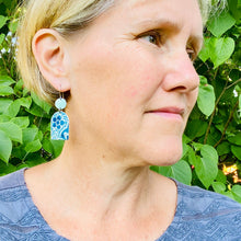 Load image into Gallery viewer, Triflora Wide Arch Upcycled Tin Earrings