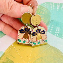 Load image into Gallery viewer, Triflora Wide Arch Upcycled Tin Earrings