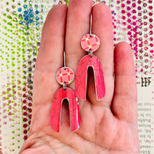 Load image into Gallery viewer, Pinky Red Crackle Upcycled Tin Earrings