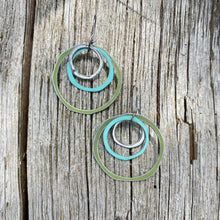 Load image into Gallery viewer, Seaside Layered Circles Upcycled Tin Earrings