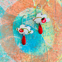 Load image into Gallery viewer, Little Strawberry Clouds Upcycled Tin Earrings