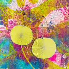 Load image into Gallery viewer, RESERVED Yellow Cosmos Upcycled Tin Earrings