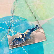Load image into Gallery viewer, Blue Jean Humpback Upcycled Tin Necklace