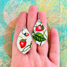 Load image into Gallery viewer, Summer Strawberries Upcycled Pod Tin Earrings