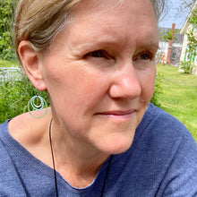 Load image into Gallery viewer, Seaside Layered Circles Upcycled Tin Earrings