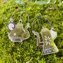 Load image into Gallery viewer, Fancy Teapots I Upcycled Tin Earrings