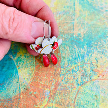 Load image into Gallery viewer, Little Strawberry Clouds Upcycled Tin Earrings