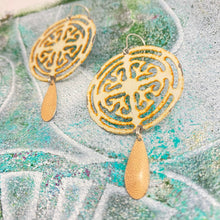 Load image into Gallery viewer, Open Mandala Upcycled Tin Earrings
