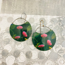 Load image into Gallery viewer, Thistles on Forest Circles Upcycled Tin Earrings