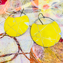 Load image into Gallery viewer, Silver Lined Sunny Circles Upcycled Tin Earrings