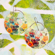 Load image into Gallery viewer, Flower Field I Circles Upcycled Tin Earrings