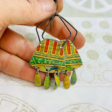 Load image into Gallery viewer, Vintage Edge Reuleaux Rectangles Upcycled Tin Earrings