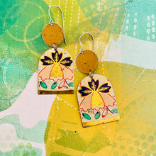 Load image into Gallery viewer, Triflora Wide Arch Upcycled Tin Earrings
