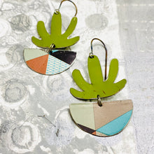 Load image into Gallery viewer, Mod Succulents in Colorblock Pots Upcycled Tin Earrings