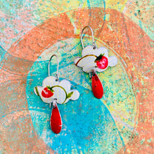 Load image into Gallery viewer, Little Strawberry Clouds Upcycled Tin Earrings
