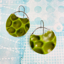 Load image into Gallery viewer, Turtle Shell Upcycled Tin Circle Earrings