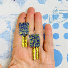 Load image into Gallery viewer, Golden Crackle Pattern Windows Upcycled Tin Earrings