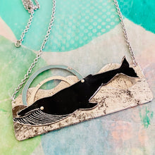Load image into Gallery viewer, Midnight Humpback Upcycled Tin Necklace