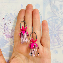 Load image into Gallery viewer, Fuchsia Upcycled Tin Earrings