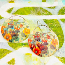 Load image into Gallery viewer, Flower Field I Circles Upcycled Tin Earrings