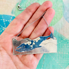 Load image into Gallery viewer, Blue Jean Humpback Upcycled Tin Necklace