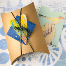 Load image into Gallery viewer, Sky, Pink &amp; Moss Layered Circles Upcycled Tin Earrings