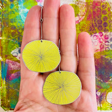 Load image into Gallery viewer, RESERVED Yellow Cosmos Upcycled Tin Earrings