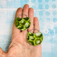 Load image into Gallery viewer, Turtle Shell Upcycled Tin Circle Earrings