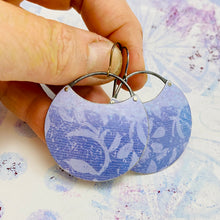 Load image into Gallery viewer, Lavender Botanical Pattern Circles Upcycled Tin Earrings