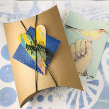 Load image into Gallery viewer, Deep Dark Blues Small Fans Tin Earrings