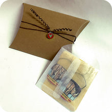 Load image into Gallery viewer, Red &amp; Persimmon Orange Double Flower Ethical Tin Earrings 30th Birthday Gift