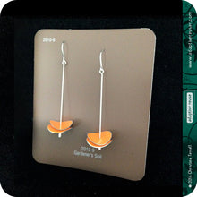 Load image into Gallery viewer, Bright Aqua Radio Waves Zero Waste Tin Earrings