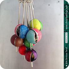 Load image into Gallery viewer, Red, Black &amp; White Tiny Sphere Zero Waste Tin Earrings