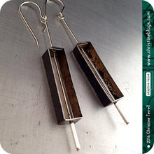 Load image into Gallery viewer, Black Rectangle Outline Zero Waste Tin Earrings