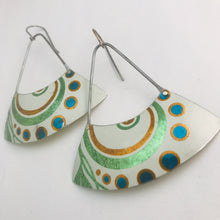 Load image into Gallery viewer, Vintage Swirls Recycled Tin Earrings Tin Anniversary Gift