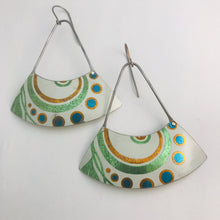 Load image into Gallery viewer, Vintage Swirls Recycled Tin Earrings Tin Anniversary Gift