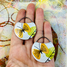 Load image into Gallery viewer, Mod Butterflies Circles Upcycled Tin Earrings