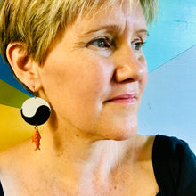 Load image into Gallery viewer, Yin Yang Koi Zero Waste Tin Earrings