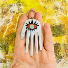 Load image into Gallery viewer, Hamsa Rustic White Tin Wall Art