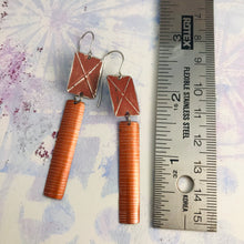 Load image into Gallery viewer, RESERVED Rustic Bark &amp; Open Hearted Zero Waste Tin Earrings