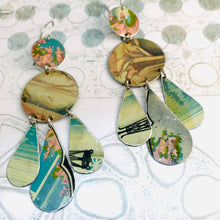 Load image into Gallery viewer, Bathhouse Blues Zero Waste Tin Chandelier Earrings