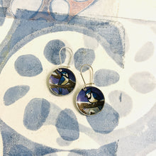Load image into Gallery viewer, Bluejays Tiny Dot Upcycled Tin Earrings