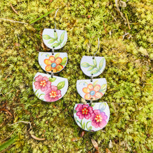 Load image into Gallery viewer, Flower Cascade Stacked Half Moons Earrings