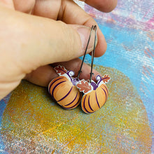 Load image into Gallery viewer, Autumn Pumpkins Upcycled Tin Earrings