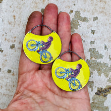 Load image into Gallery viewer, Curious George Wheelies Circles Upcycled Tin Earrings