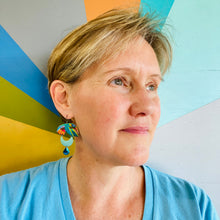 Load image into Gallery viewer, Senkoe Hummingbirds Upcycled Tin Earrings