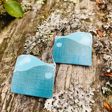 Load image into Gallery viewer, Wavescape Blues Upcycled Tin Earrings